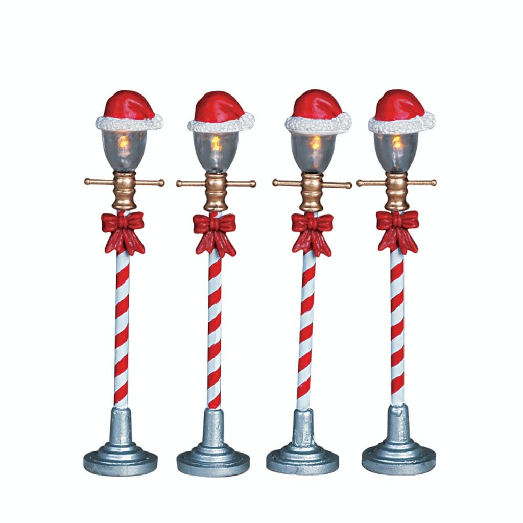 Santa Hat Street Lamp, Set Of 4 64472