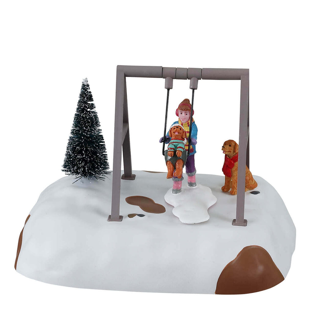 Puppy gets a swing ride 14836
